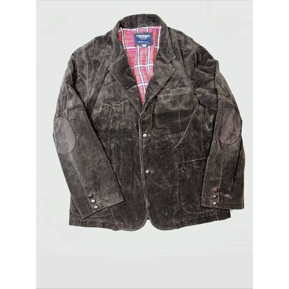 VTG Y2K American Eagle Outfitters Men’s XXL Brown Corduroy Blazer Elbow Patches - Picture 1 of 10
